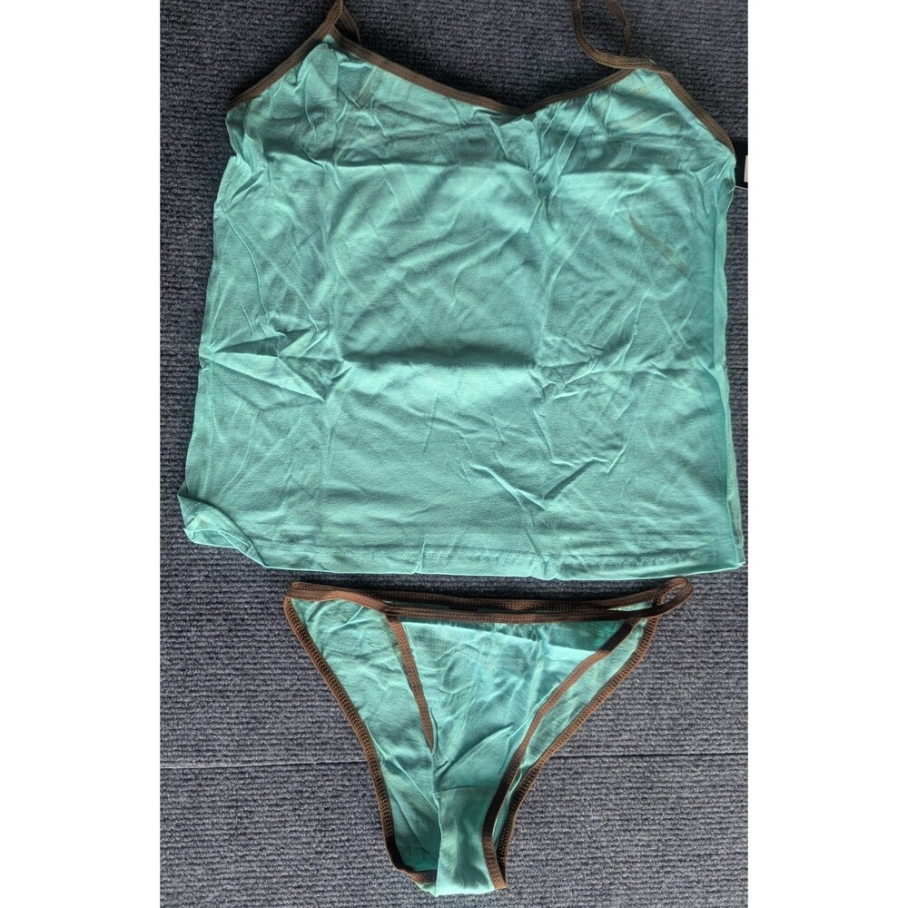 Dangerous Duds Mint Tie-Dye Cami & Thong Lingerie Set Women's Size L